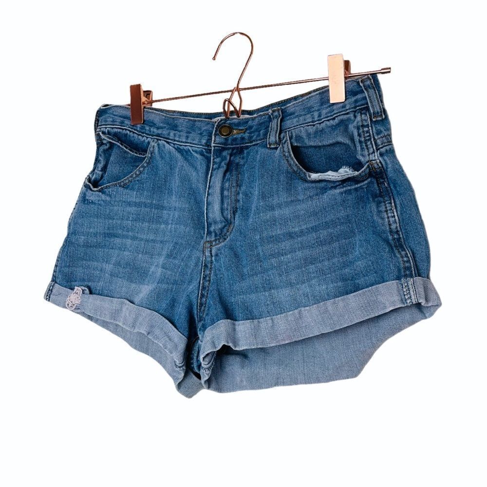 EUC ANGL Angel Kiss Denim High Waisted Shorts 5